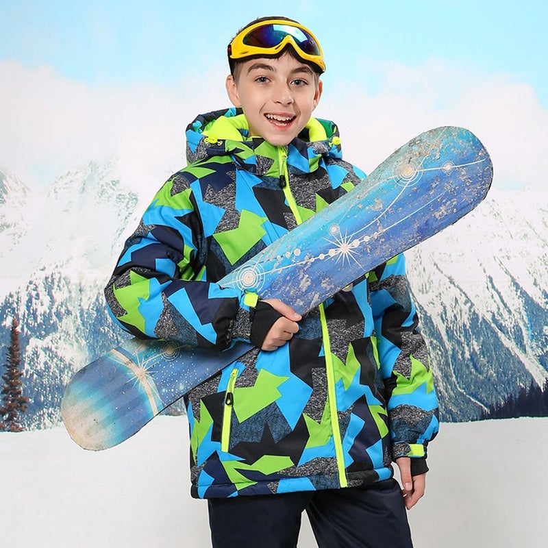 HOTIAN Boys Ski Jacket Snow Jacket Pants Suits Windproof Waterproof Winter Coats 25BK,12 - Image 3